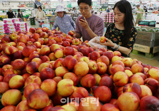  과일 구매하는 소비자                                                                                                                                                                             