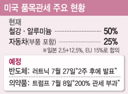 車 이어 반도체 품목관세…韓 수출 주력군 직격탄