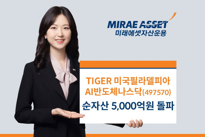 미래운용, ‘TIGER 미국필라델피아AI반도체나스닥’ ETF 순자산 5000억 돌파
