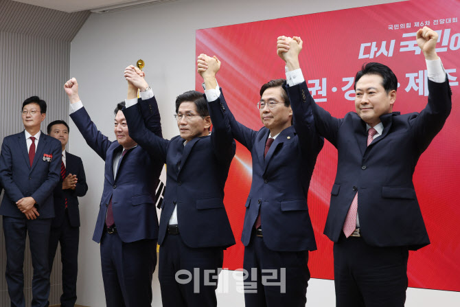 안철수-김문수-조경태-장동혁, '손 번쩍'