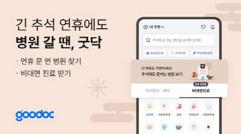 추석 때 문 연 병원 어디? &apos;굿닥&apos;에서 확인…비대면 진료까지