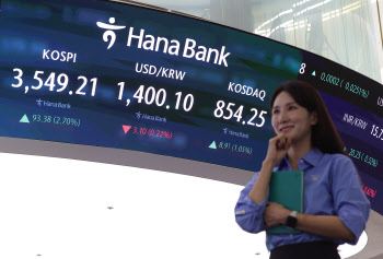 코스피 첫 3500선 돌파…대형 반도체株 훈풍에 2%대 강세