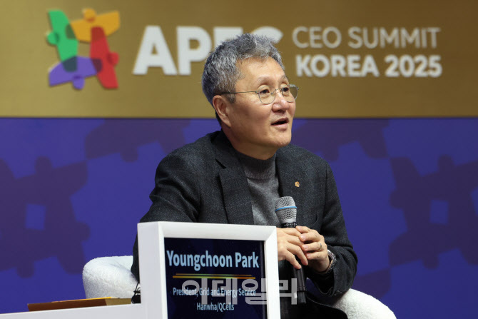 '발언하는 박영춘 한화큐셀 사업부장' 