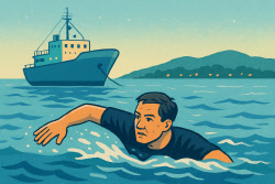 부산 바다에 &apos;퐁당&apos;... 2시간 30분 헤엄쳐 밀입국 &apos;체력왕&apos;