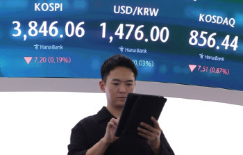 코스피, ‘외국인 순매도 전환’에 3840선 후퇴 …코스닥도 내림세