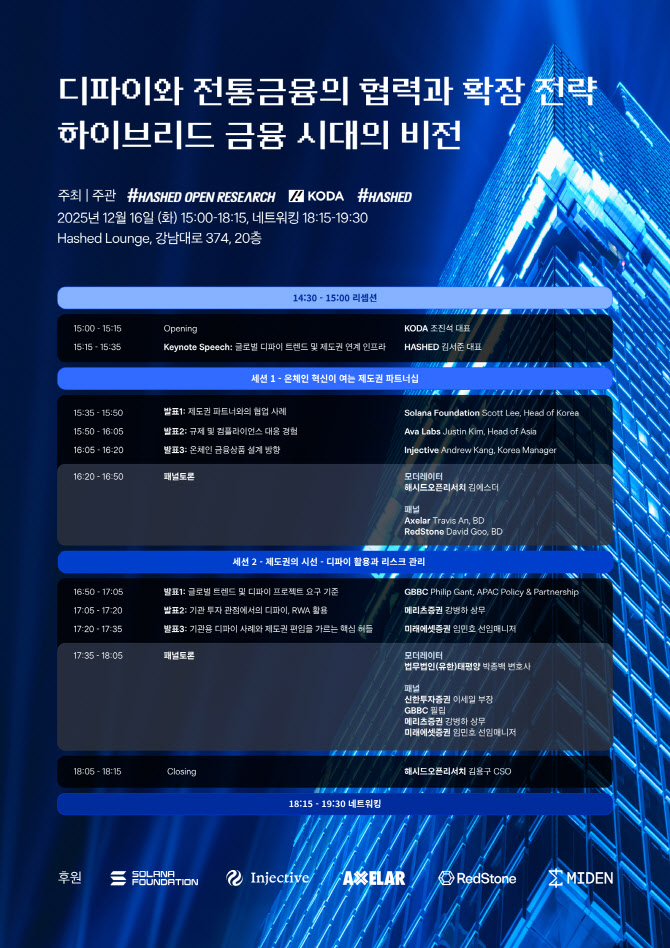 디파이, 은행·증권사와 합종연횡?...오늘 해시드 세미나 - 뉴스 썸네일 이미지