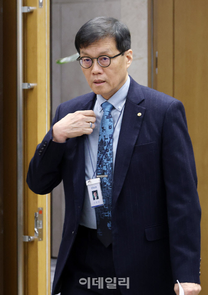 금융통화위원회 본회의 입장하는 이창용 한은 총재                                                                                                                                                   