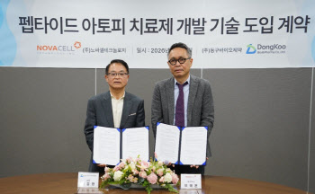 동구바이오제약, 펩타이드 아토피약 도전…노바셀테크놀로지 기술도입