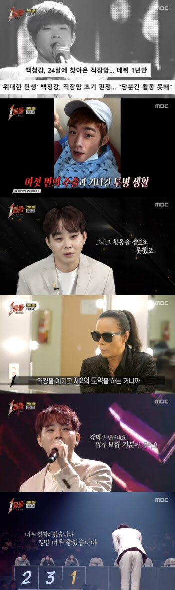 백청강, 직장암 판정 후 6번의 수술…'1등들'서 감동의 복귀 무대