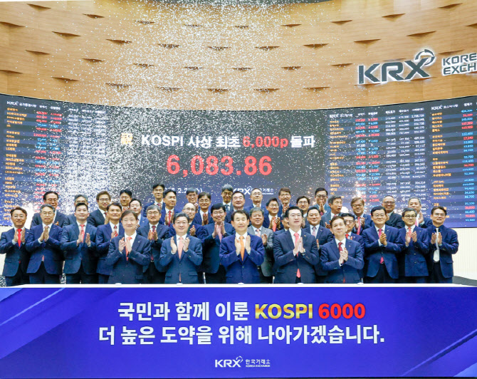 코스피, 사상 첫 ‘6000피’ 개막…5000피 이후 18거래일 만에                                                                                                                                        