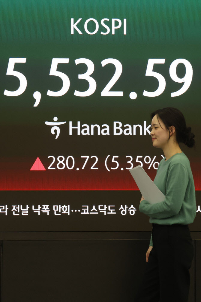 코스피 5%넘게 상승                                                                                                                                                                                