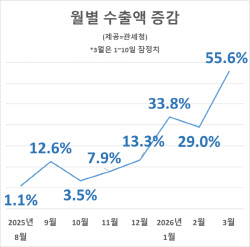3월 들어서도 반도체발 수출 호조…관세·중동 정세 불안 변수