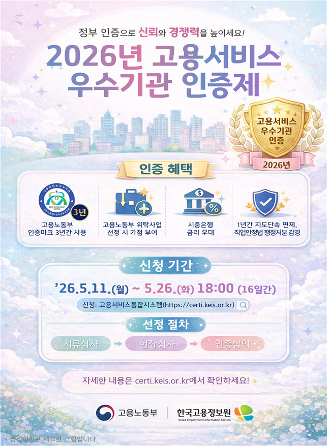 고양여성인력개발센터처럼…정부, 2026 고용서비스 우수기관 공모