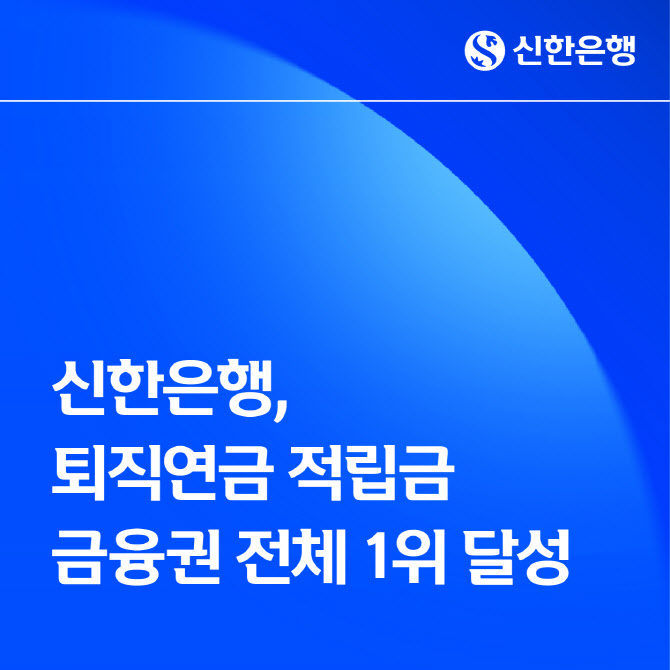 신한은행, 퇴직연금 적립금 54조 7319억…금융권 전체 1위 달성