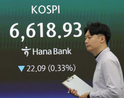 [속보]코스피, 0.33% 내린 6619.00 출발…코스닥은 1213.28