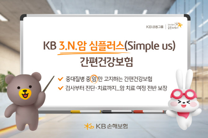 KB손보, 유병자 전용 ‘KB 3.N.암 심플러스 간편건강보험’ 출시