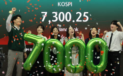 사상 최초 7000피 돌파…원·달러 환율, 장중 두 달 만에 1450원대