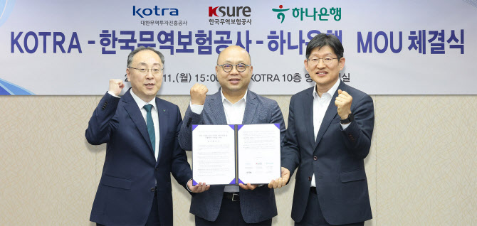 하나은행, 코트라·무보 손 잡고 중소기업 해외진출 지원
