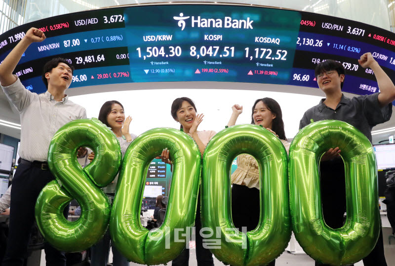  코스피 8000 돌파 기념식                                                                                                                                                                          