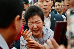 ''악! 내 손'' 박근혜 등판..."탄핵 당한 사실 알고도 인파 몰린 이유?"