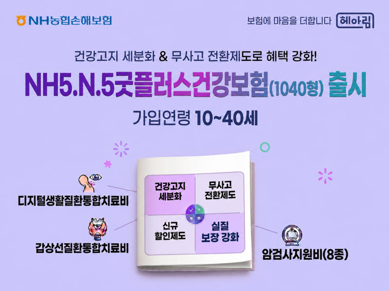 농협손보, 실질 보장 강화한 ‘NH5.N.5굿플러스건강보험’ 출시
