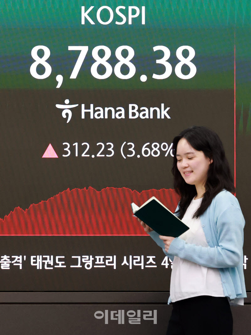[포토]코스피, 종가 기준 사상 최고치 8,788