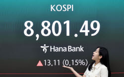 [속보]코스피, 0.15% 오른 8801.49 마감…코스닥은 1026.03
