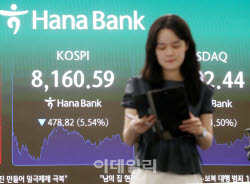 [속보]코스피, 5.54% 내린 8160.59 마감…코스닥 1002.44
