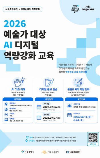 서울문화재단·서울AI재단, AI활용 예술교육·디지털 역량강화 협력