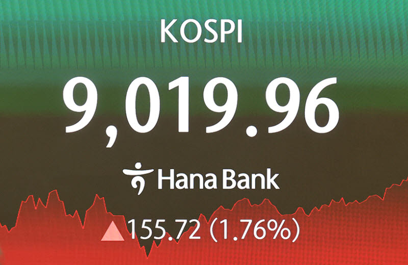 [속보]코스피, 사상 첫 9000선 돌파