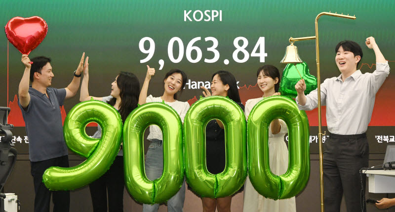 [포토]코스피, 사상 첫 9,000 돌파