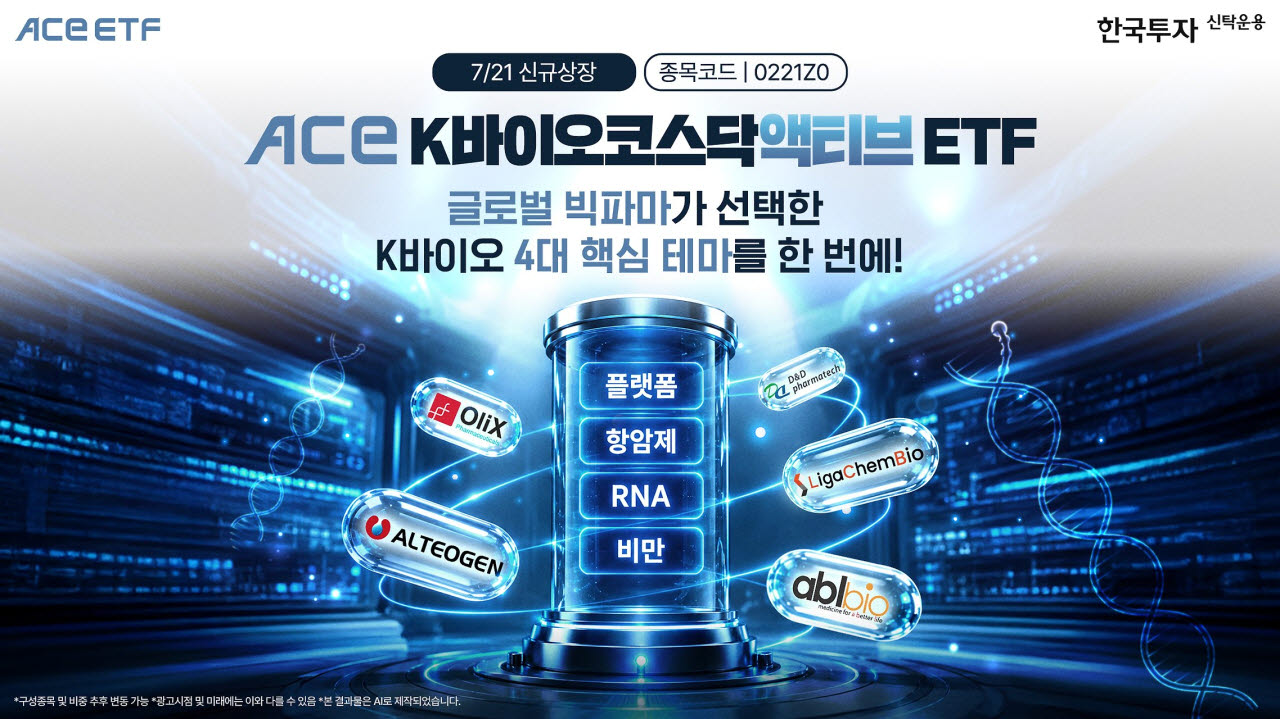 한투운용, ‘ACE K바이오코스닥액티브 ETF’ 신규 상장