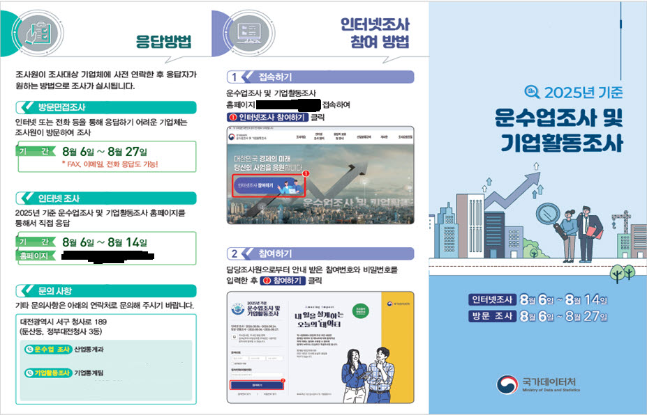데이터처, 전국 사업체 3만곳 운수업·기업활동 조사 실시
