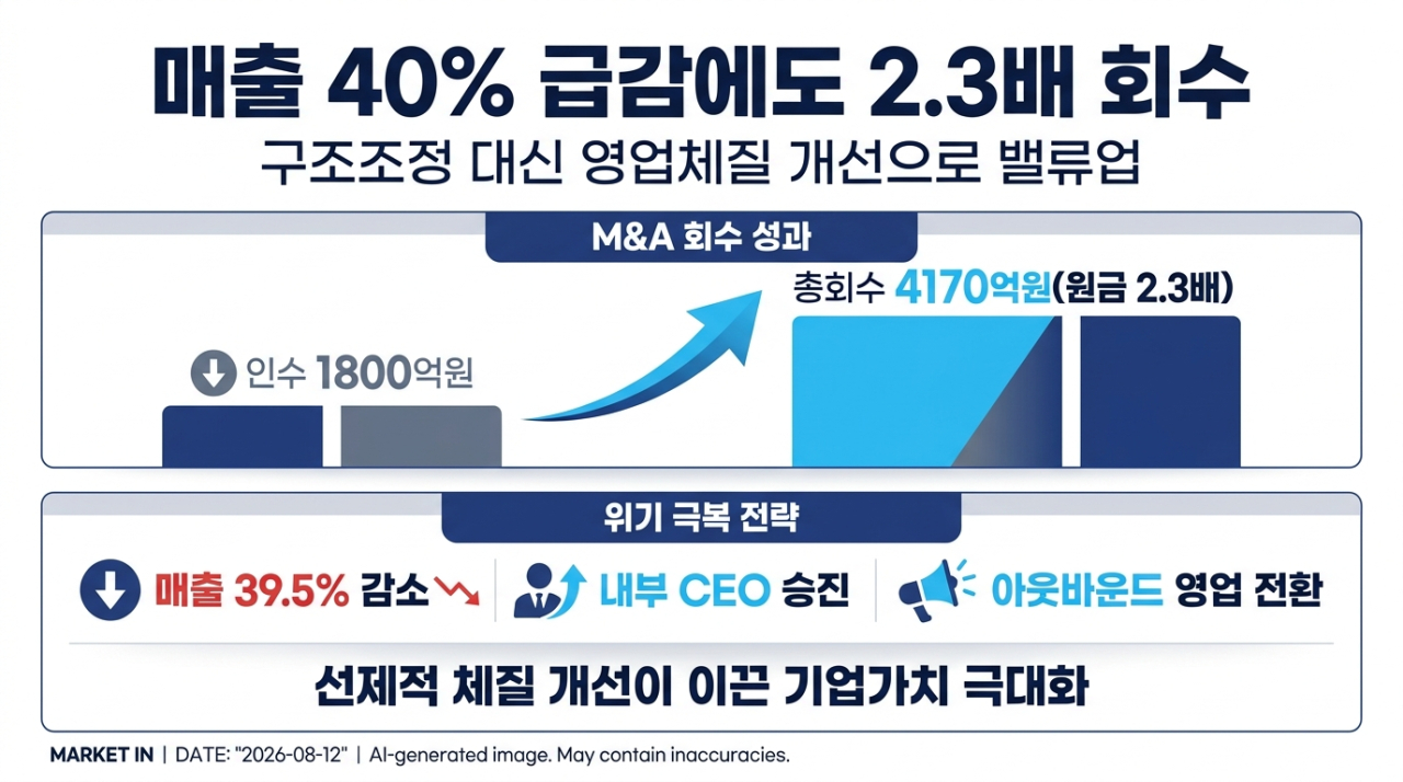 매출 40% 줄었는데도…구조조정 대신 영업체질 바꿔 2배 회수한 PEF