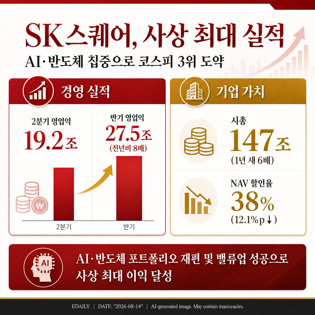 SK스퀘어, 2분기 영업익 19.2조 '사상 최대'…AI·반도체 신규 투자 준비