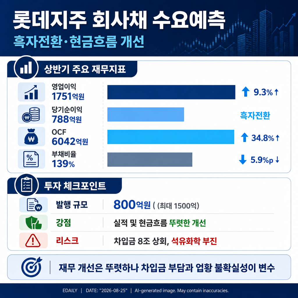 [크레딧 체크포인트]기초체력 키운 롯데지주, 자금 조달 청신호 켜나