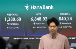 [속보]엔비디아 8% 뛰어도 '칠천피' 머네…코스피 1%대 약세