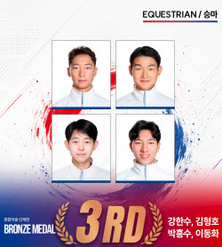 5위서 3위로… 한국 승마, 12년 만에 아시안게임 메달