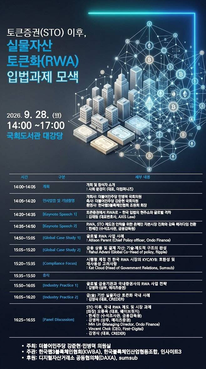 “금융위 토큰증권 정책 점검”…민주당, 오늘 첫 토론
