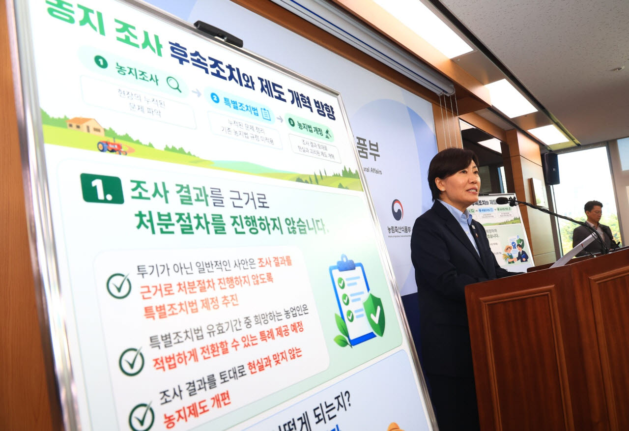 농지조사 中 드론 촬영 일시 중단…송미령 “보안조치 추가 지시”