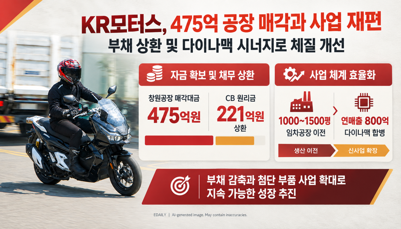 KR모터스, 창원공장 매각…부채 털고 다이나맥 시너지 본격화
