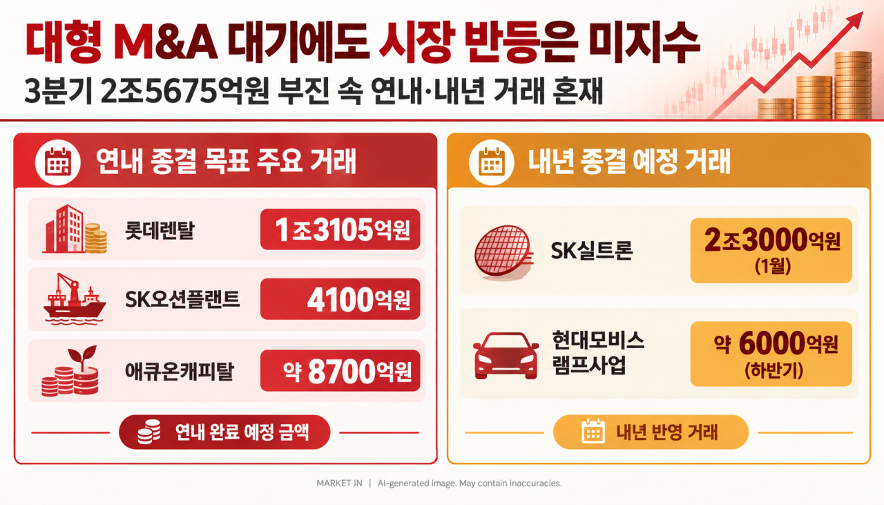 마무리 앞둔 딜 쌓여있지만..M&A 반등은 '글쎄'