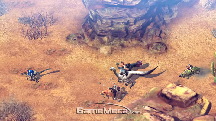 공룡과 채집, 사회건설을 목표로 하는 MMORPG '듀랑고' 스크린샷 (사진출처: 영상 갈무리)