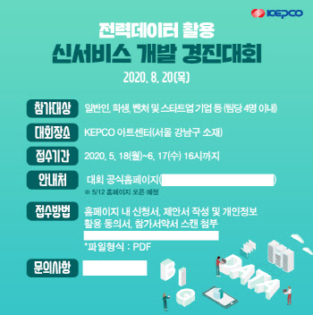 산업부-한전, 전력데이터 활용 신서비스 개발 경진대회 8월 개최