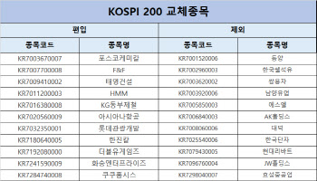 코스피200에 포스코케미칼·한진칼 등 11개 종목 신규 편입