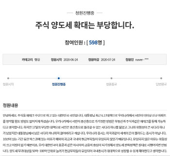 "주식 양도세 확대 부당" 靑청원...정부 "증세 아냐"