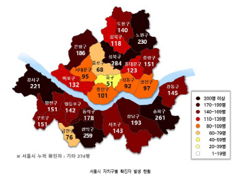 사랑제일교회 있는 성북구, 10만명당 코로나 발생률 1위