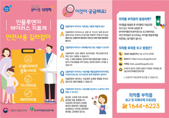 식약처 "독감 치료제, 해열진통제 함께 사용 가능"