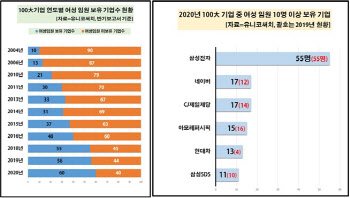 100대 기업, 전체 임원 60명 줄었지만 女임원 40명 늘었다