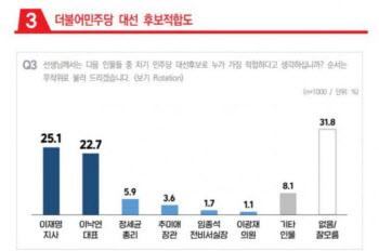 이낙연·이재명, 민주당 대선후보 적합도 조사 `접전`